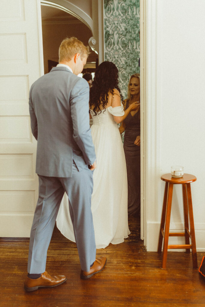 Kyra + Matthew sharing a quiet moment together at Historic Bell Hill Illinois | documentary wedding photography