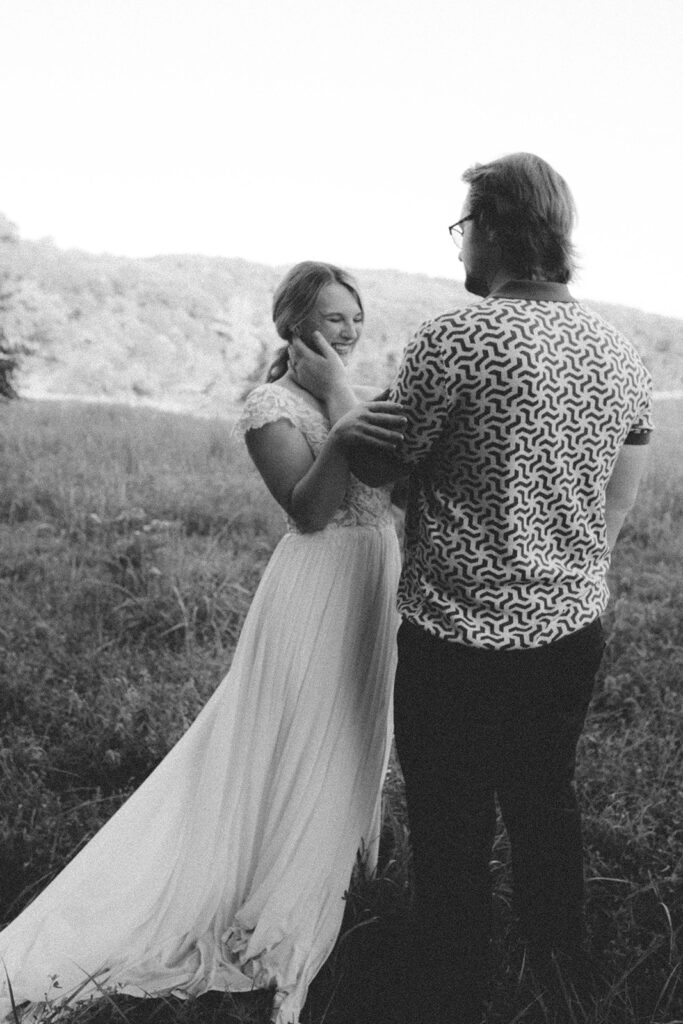 Editorial elopement photography capturing intimate, connected moments in Columbia MO